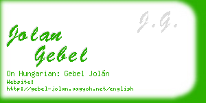 jolan gebel business card